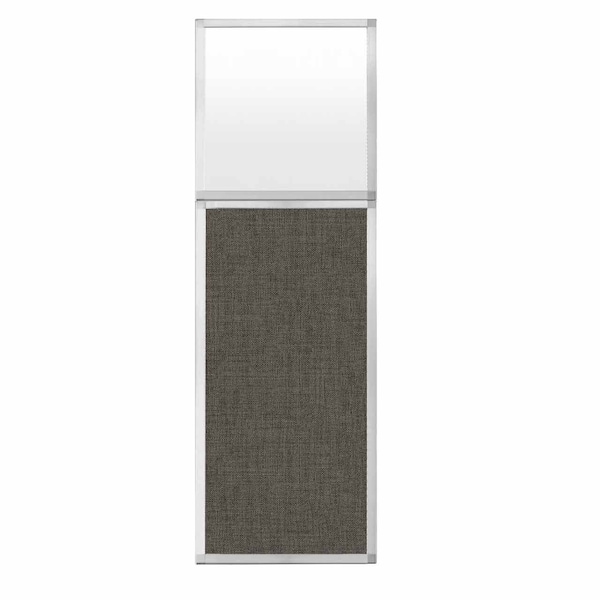 Versare Hush Panel Configurable Cubicle Partition 2' x 6' W/ Window Mocha Fabric Frosted Window 1812499-3 - main